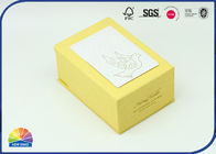 Faint Yellow Printing 1200gsm Hinged Lid Box Gold Hot Stamping