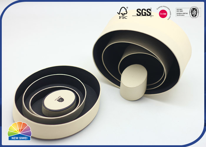 Cream-Coloured Paper Packaging Tube Oval Shape For Handmade Soap