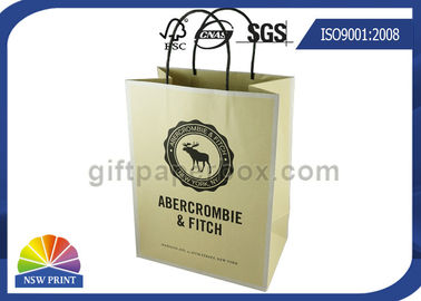 Custom Brand Printed Shopping Kraft Paper Bags With Twisted Paper Handle