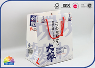 White Coated Paper Shopping Bag Matte Lamination Custom Logo With Nylon Handle