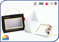Magnetic Closure Triangle Paper Packaging Boxes PET Visible Window