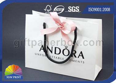 Logo Embossing Custom Printed Paper Gift Bag with Ribbon Closure for Luxury Gift