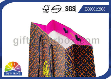 Customized Matte Laminated Luxury Paper Tote Bag with Grosgrain Handle / Coated Paper