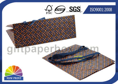 Customized Matte Laminated Luxury Paper Tote Bag with Grosgrain Handle / Coated Paper