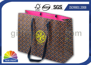 Customized Matte Laminated Luxury Paper Tote Bag with Grosgrain Handle / Coated Paper