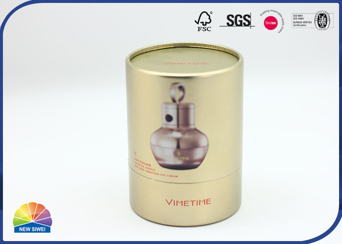 Matte Lamination Paper Packaging Tube Gold Hotstamping For Luxury Product