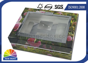 Klarer Fenster-steifer Stulpen-Kasten-kosmetische Papiergeschenkbox, die mit Blasen-Behälter verpackt