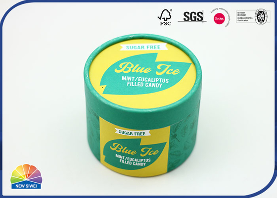 Grünes rundes Papierverpackenrohr Matte Lamination Candy Tube