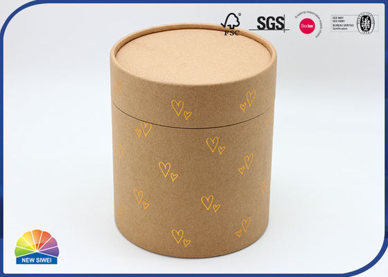 Goldstempelnherz-Socken-Schal-Brown-Kraftpapier-Verpackenrohr