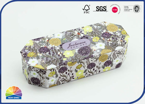 Blumen-Druck-Achteck formte eingehängte Deckel-Geschenkbox-magnetische Schließung