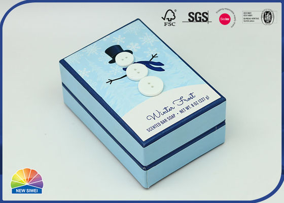 Knöpft steifer Schulter-Papierkasten des Schneemann-350gsm C1S verziert
