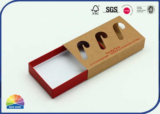 FSC-Kraft-Karton-Schubladen-Weihnachtsverpackungs-Schiebepapierkasten