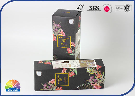 Schwarzes Kraftpapier-Faltschachtel-Kasten-Aromatherapie-Goldstempeln