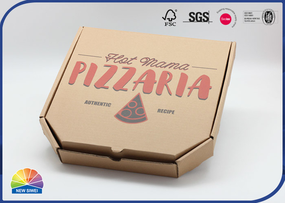 Kundenspezifischer Druckkraftpapier-Pizza-Kasten-Nahrungsmittelgrad runzelte Material