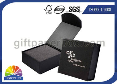 Schwarze oder rote kundenspezifische Schmuck-Geschenkbox mit Logo gedruckt für das Ehering-Verpacken